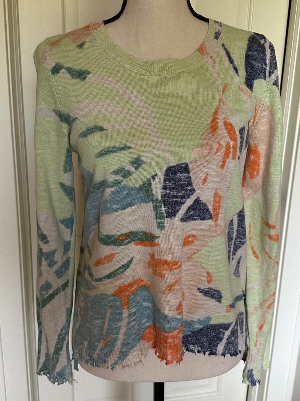 NIC & ZOE Soft Meadow Sweater, Green multi-color, Petite, PP